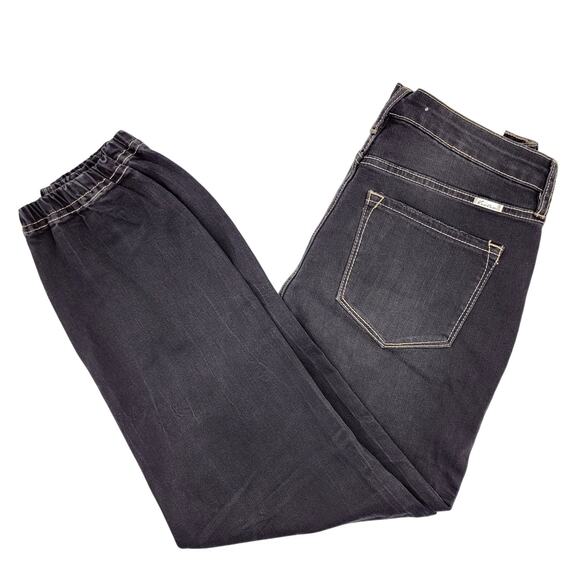 Kancan Jeans Women's Size 27 Faded Black High Rise Joggers Cropped Denim NEW - Picture 1 of 7